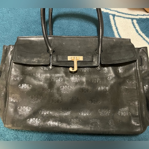 Juicy Couture Handbags - COPY - Juicy Couture Large Leather Satchel with Logo Engraved Throughout.
